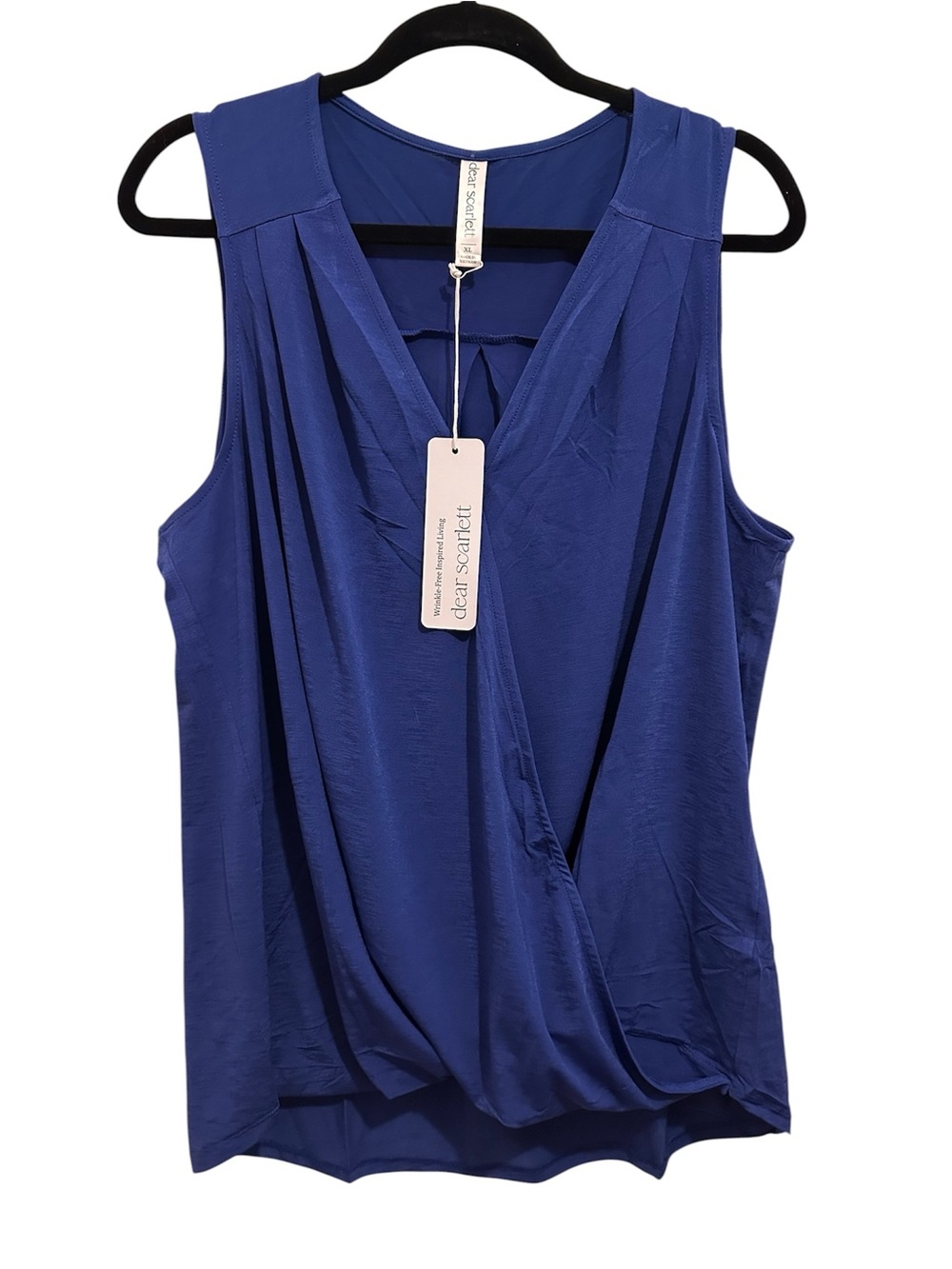 dear scarlett Royal Blue Draped V-Neck Sleeveless Camisole